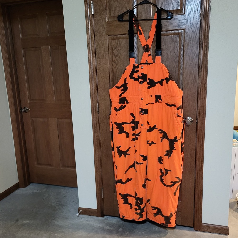 Field & Stream Men's 2XL Insulated Orange Camo Hunting Overalls